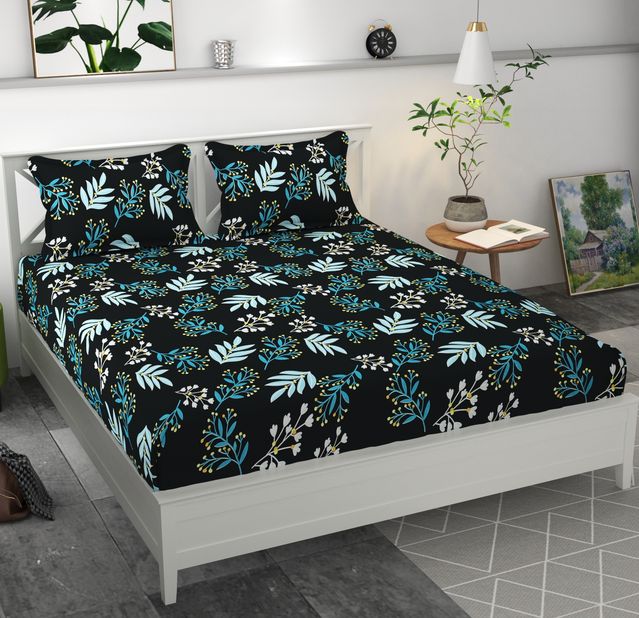 premium-microfiber-elastic-fitted-double-bedsheet-with-two-pillow-covers-70x76x6-inches-d54kdd2dt6cc73behvf0