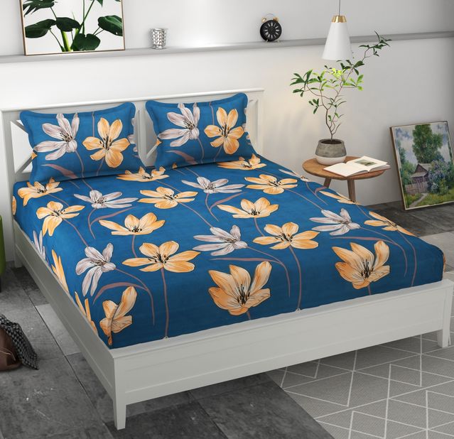 premium-microfiber-elastic-fitted-double-bedsheet-with-two-pillow-covers-70x76x6-inches-d54ke92dt6cc73behvgg