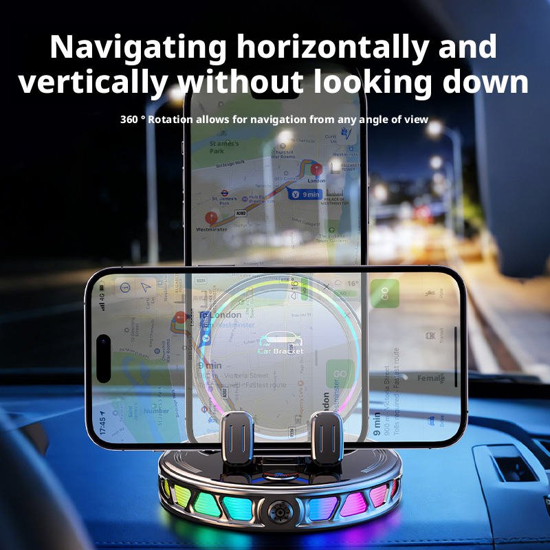 Dashboard Anti Shake Phone Holder With RGB Light